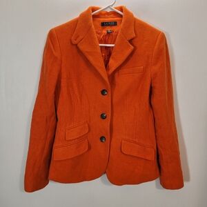 Lauren Ralph Lauren 80% Wool Orange Blazer - Size 8